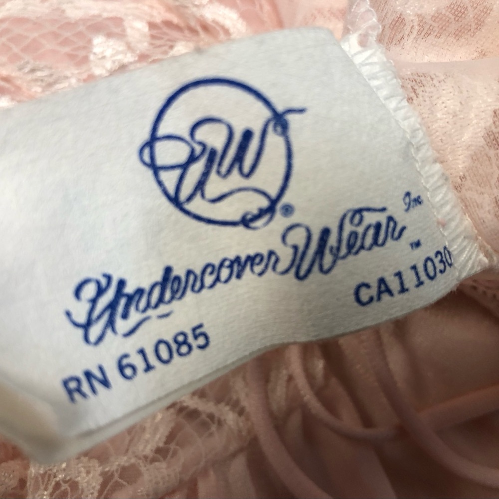 Vtg 80s Pink Nightie or Slip or Slip Dress. Nylon & Lace, Sz S - Picture 7 of 9